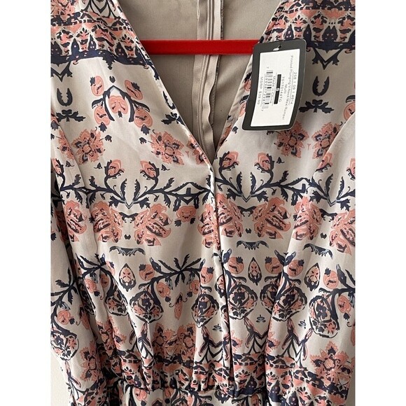 Love At First Sight Size Small Pink Blue Floral Maxi Romper Jumpsuit NWT J25 - Picture 4 of 9